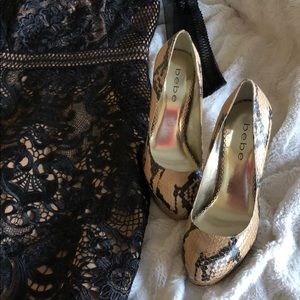 Like new BeBe python stilettos